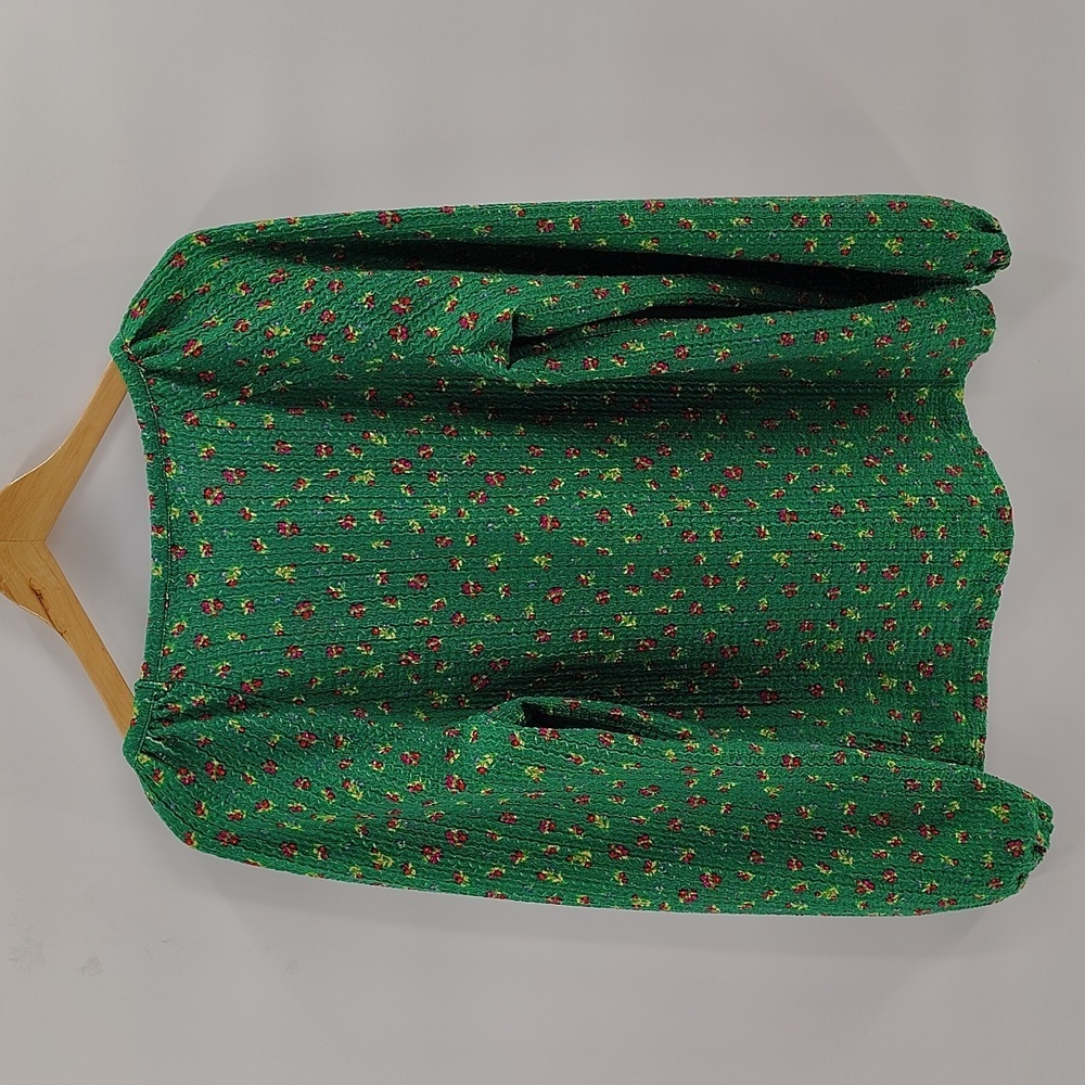 Loft Pullover Blouse Size Medium Green Stretch Fl… - image 4